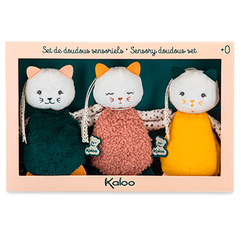 Набор подвесных мягких игрушек Kaloo "Cuddly Cats", 3 шт, серия "Stimuli", мульти, 14 см
